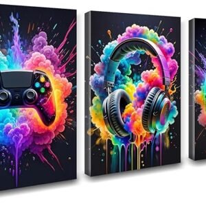 3-Piece Gaming Wall Art Set – Gamepad & Headset Prints