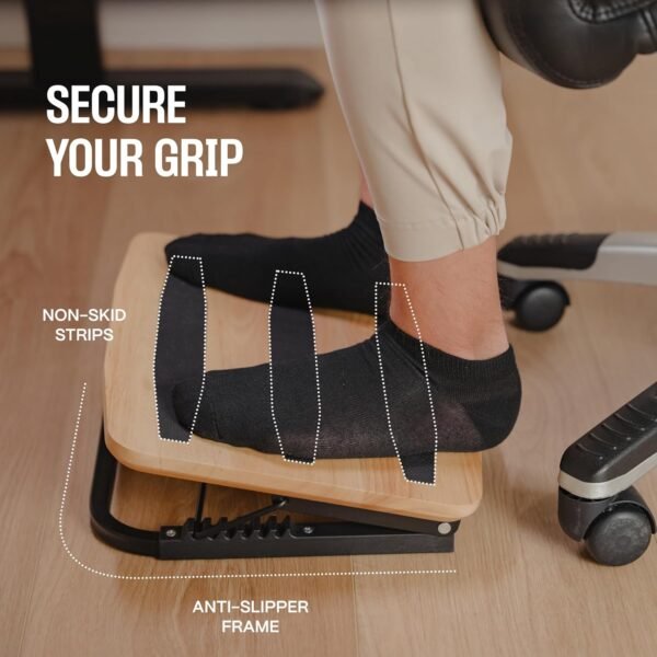 Ergonomic Adjustable Under Desk Footrest with 7 Angle Settings - Image 5