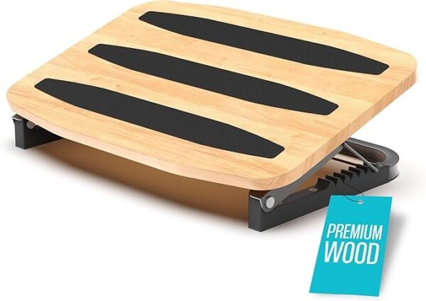 Ergonomic Adjustable Under Desk Footrest with 7 Angle Settings