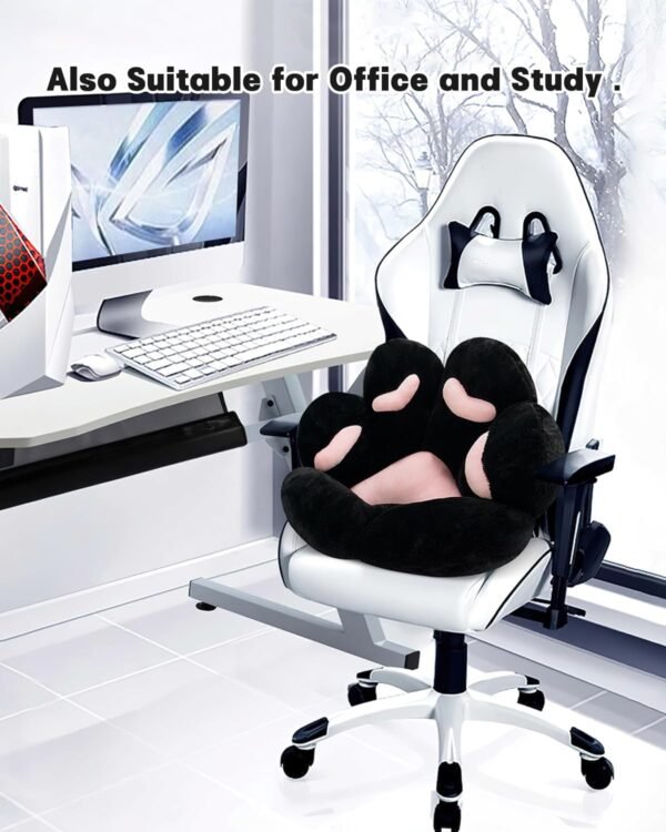 Cat Paw Plush Seat Cushion – Cozy Kawaii Chair Pillow - Image 3