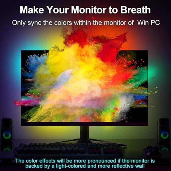 PC Monitor Backlight Strip – Sync LED Lights for Gaming - Image 2