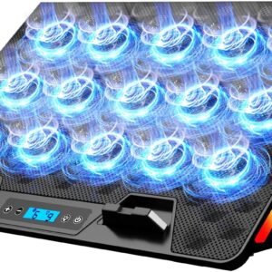 Laptop Cooling Pad with 15 Fans, RGB Lights & Adjustable Stands
